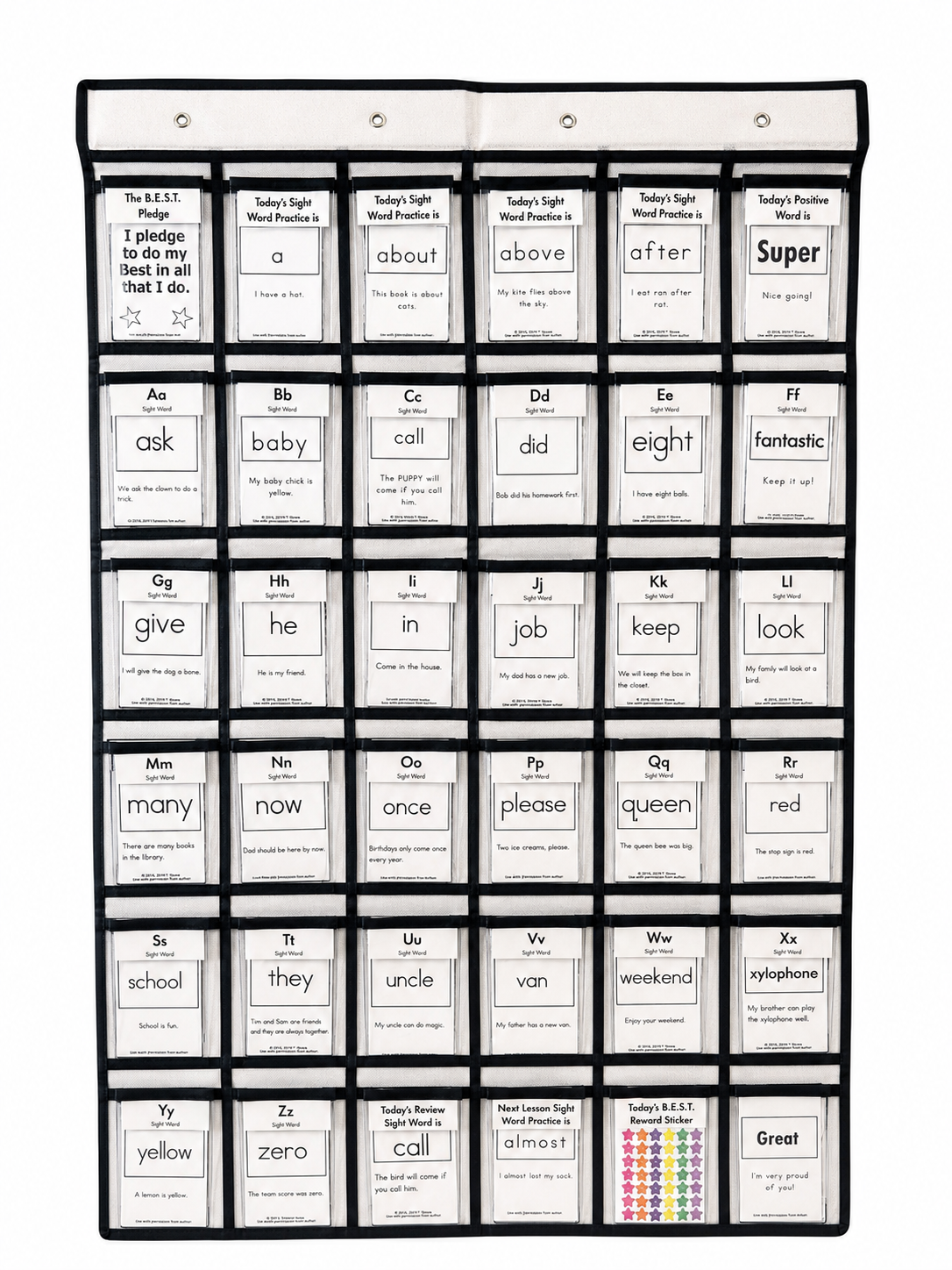 B.E.S.T. Reading System Introductory Kit | B.E.S.T Reading Kit Includes Sight Word Pocket Chart, Activity Lessons (Lessons 1-12), 48 Sight Word Flashcards, Student Folder Parent Folder, Lesson Tracking Sheet